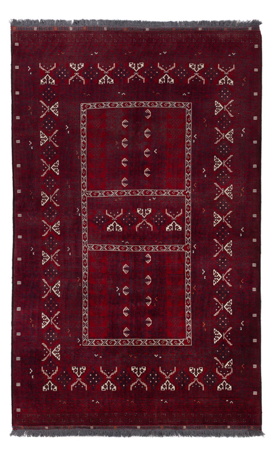Afghan Rug - 255 x 155 cm - dark red