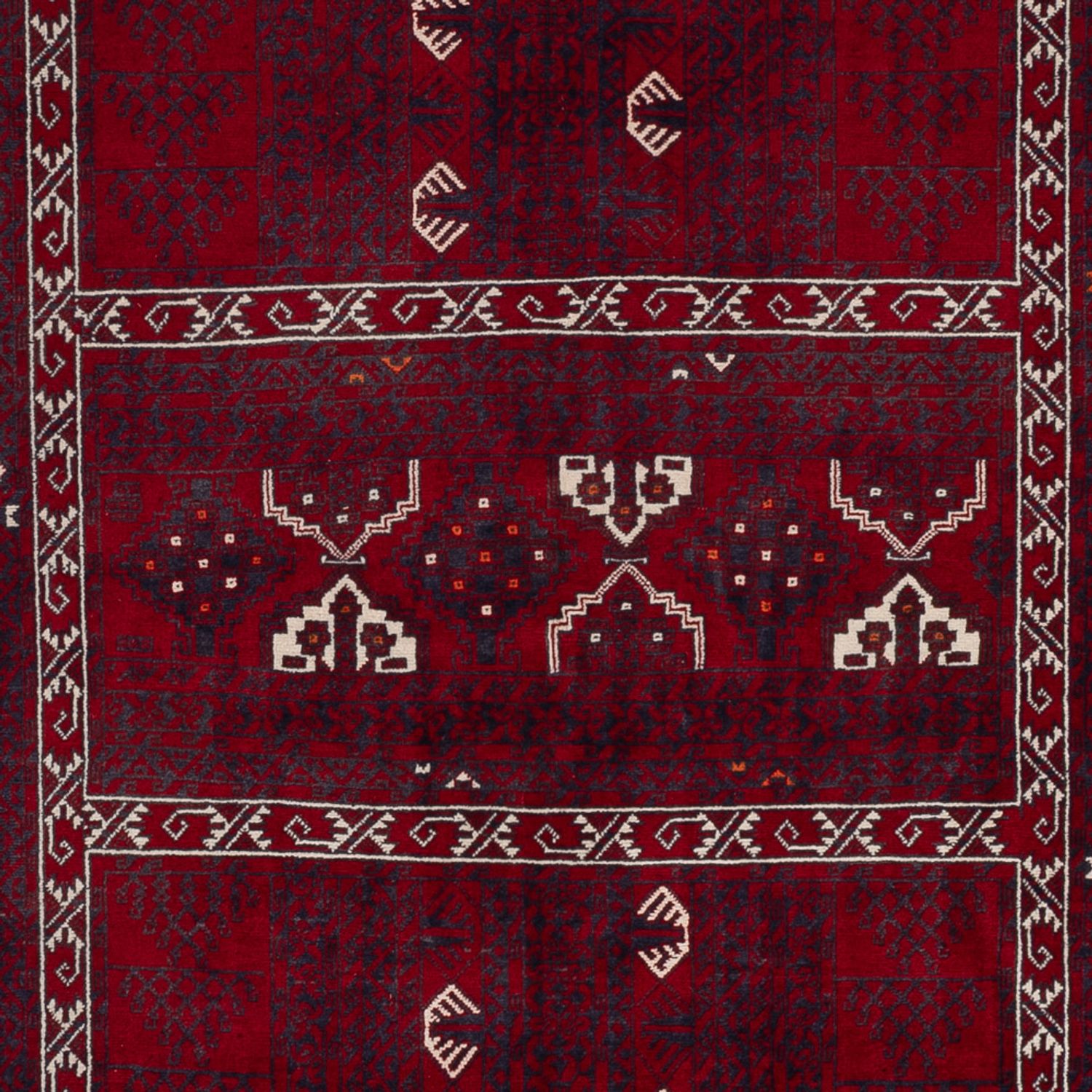 Afghan Rug - 255 x 155 cm - dark red