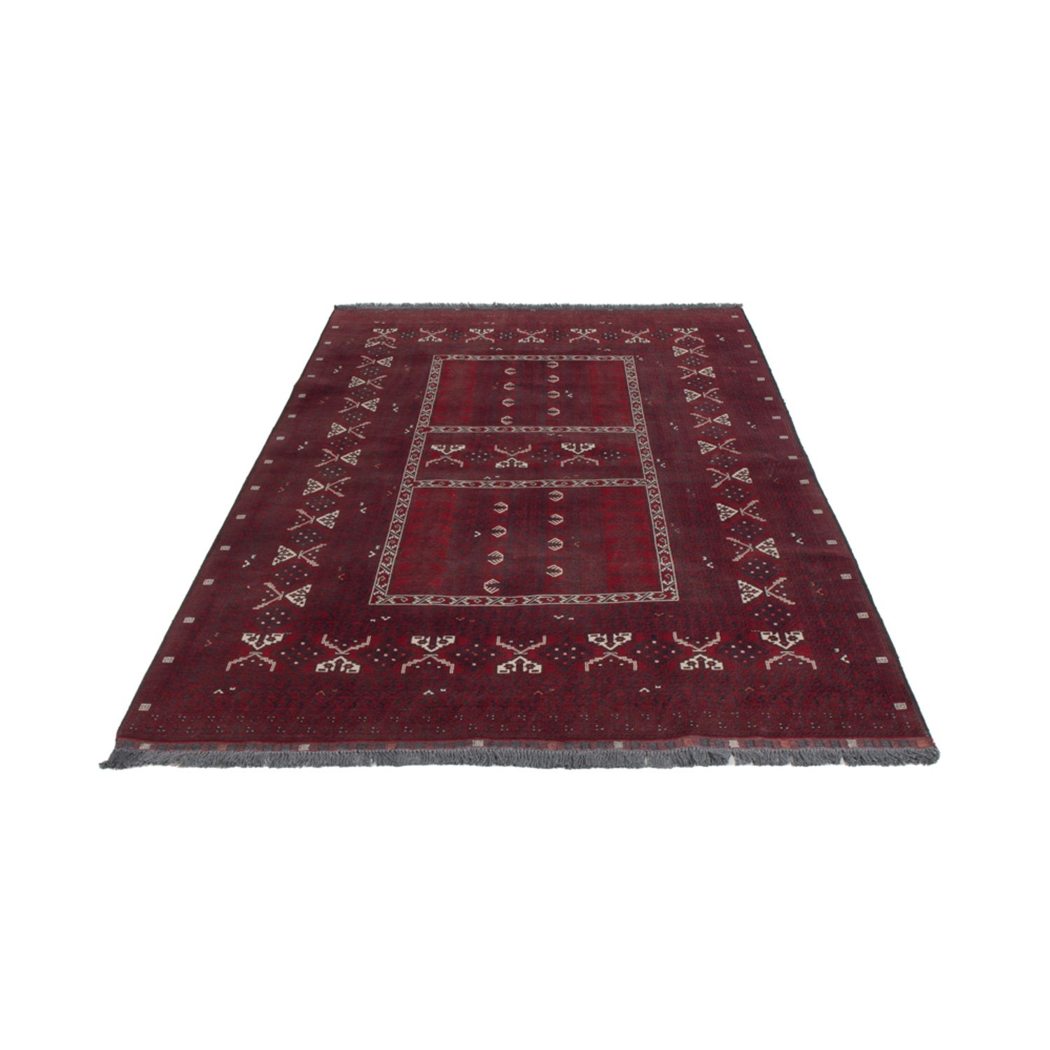 Afghan Rug - 255 x 155 cm - dark red