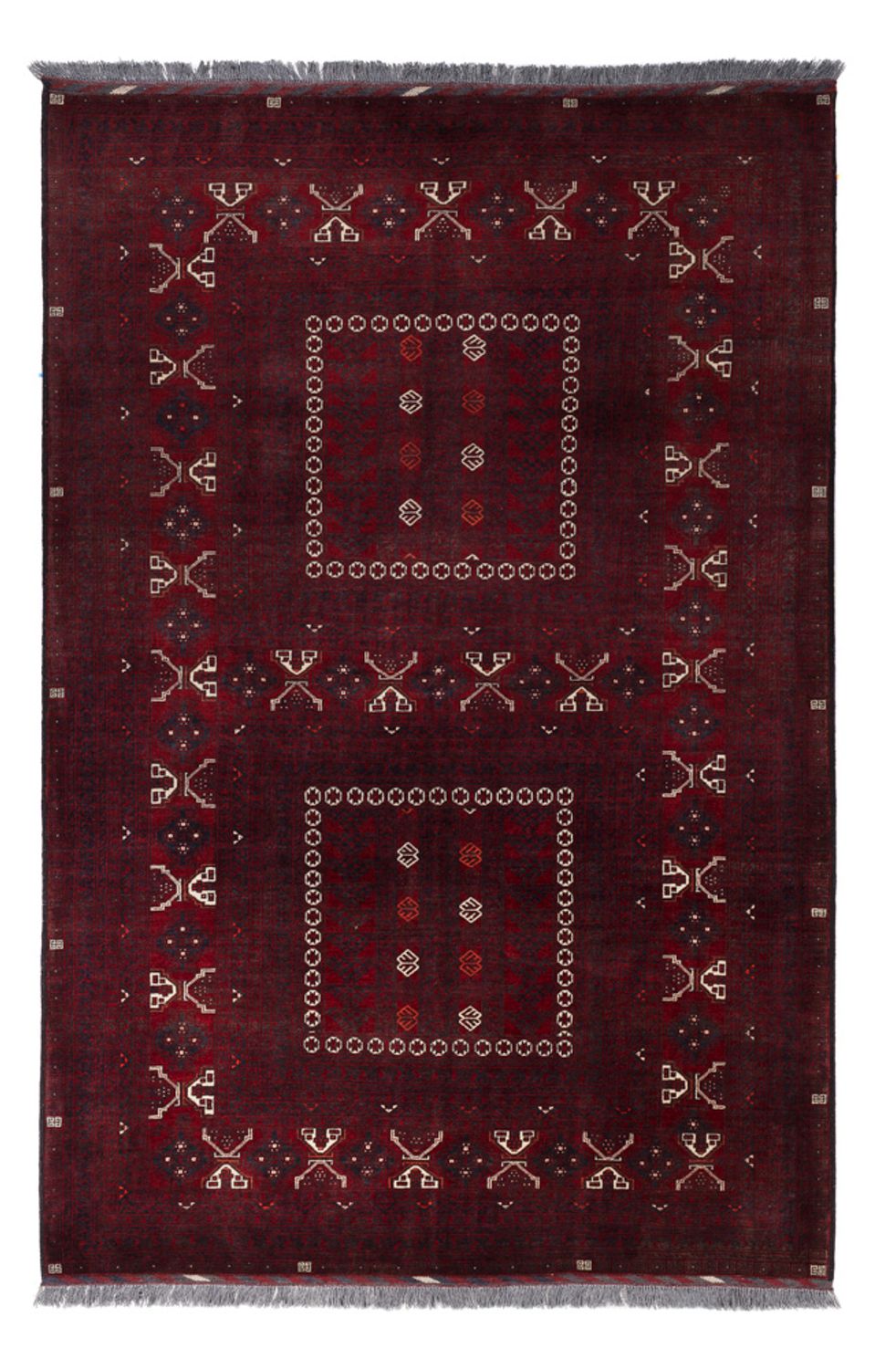 Afghan Rug - 250 x 157 cm - dark red