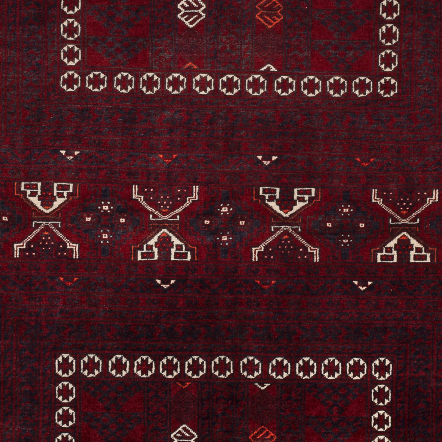 Afghan Rug - 250 x 157 cm - dark red