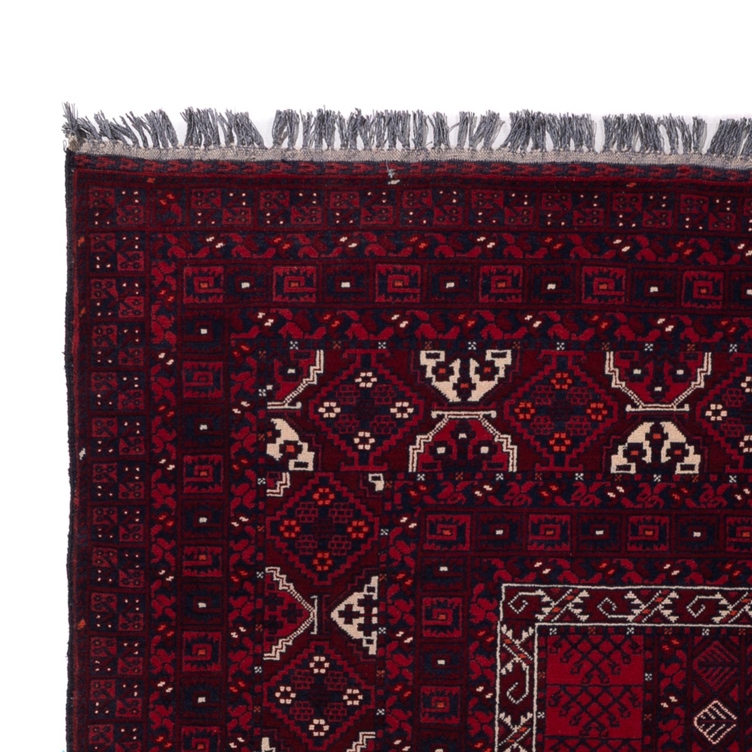 Afghan Rug - 240 x 152 cm - dark red