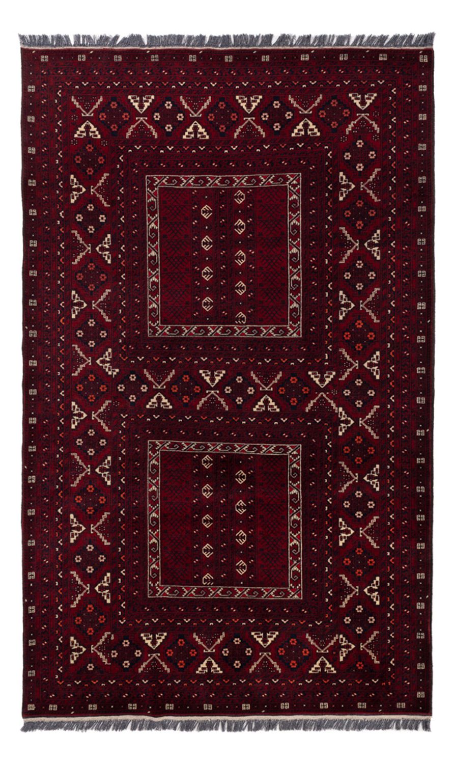 Afghan Rug - 248 x 154 cm - dark red