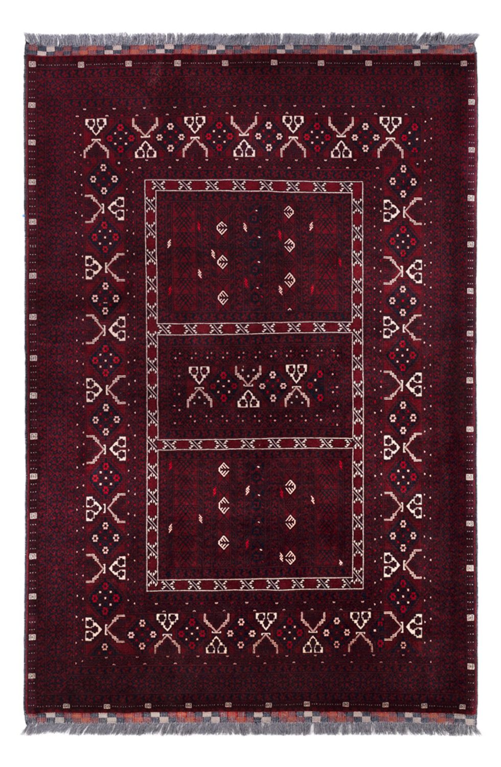 Afghan Rug - 245 x 167 cm - dark red