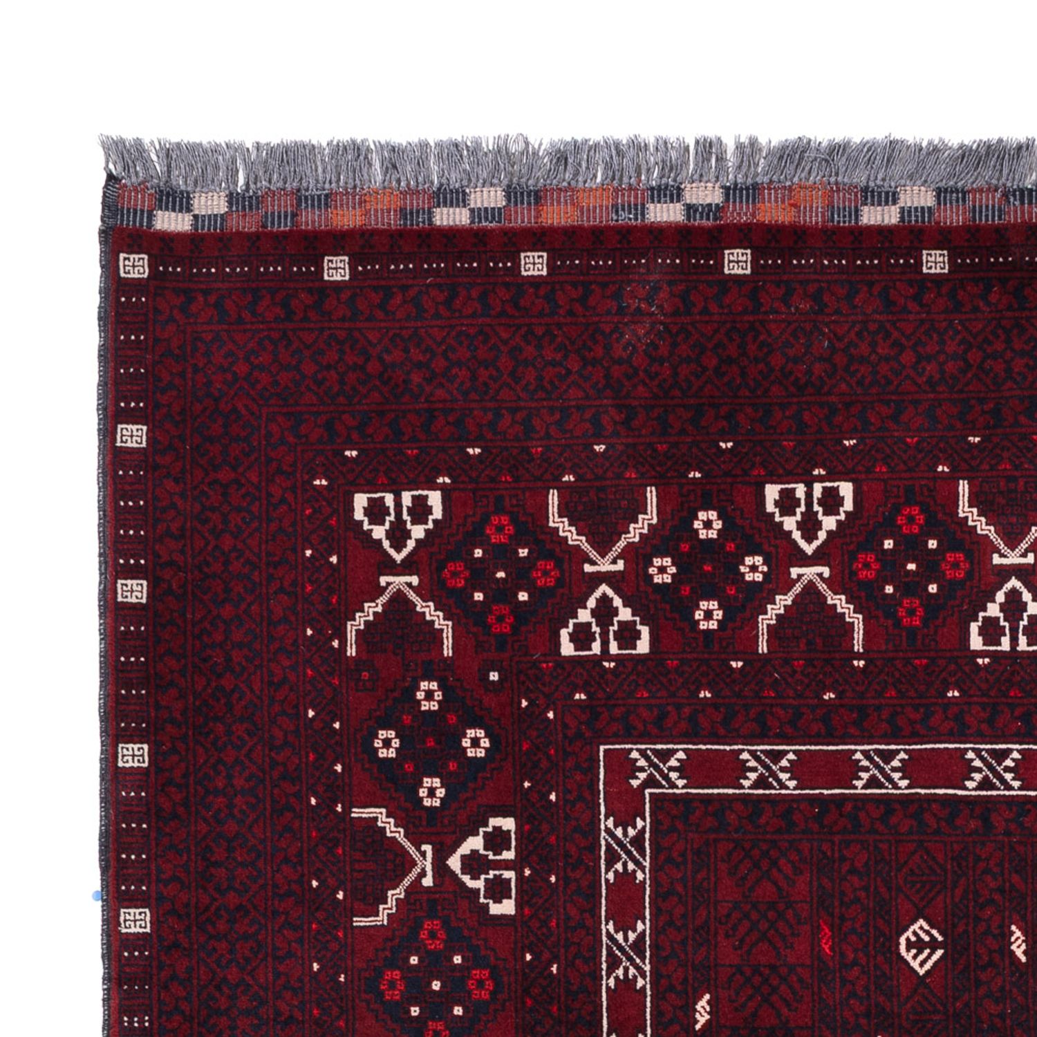 Afghan Rug - 245 x 167 cm - dark red