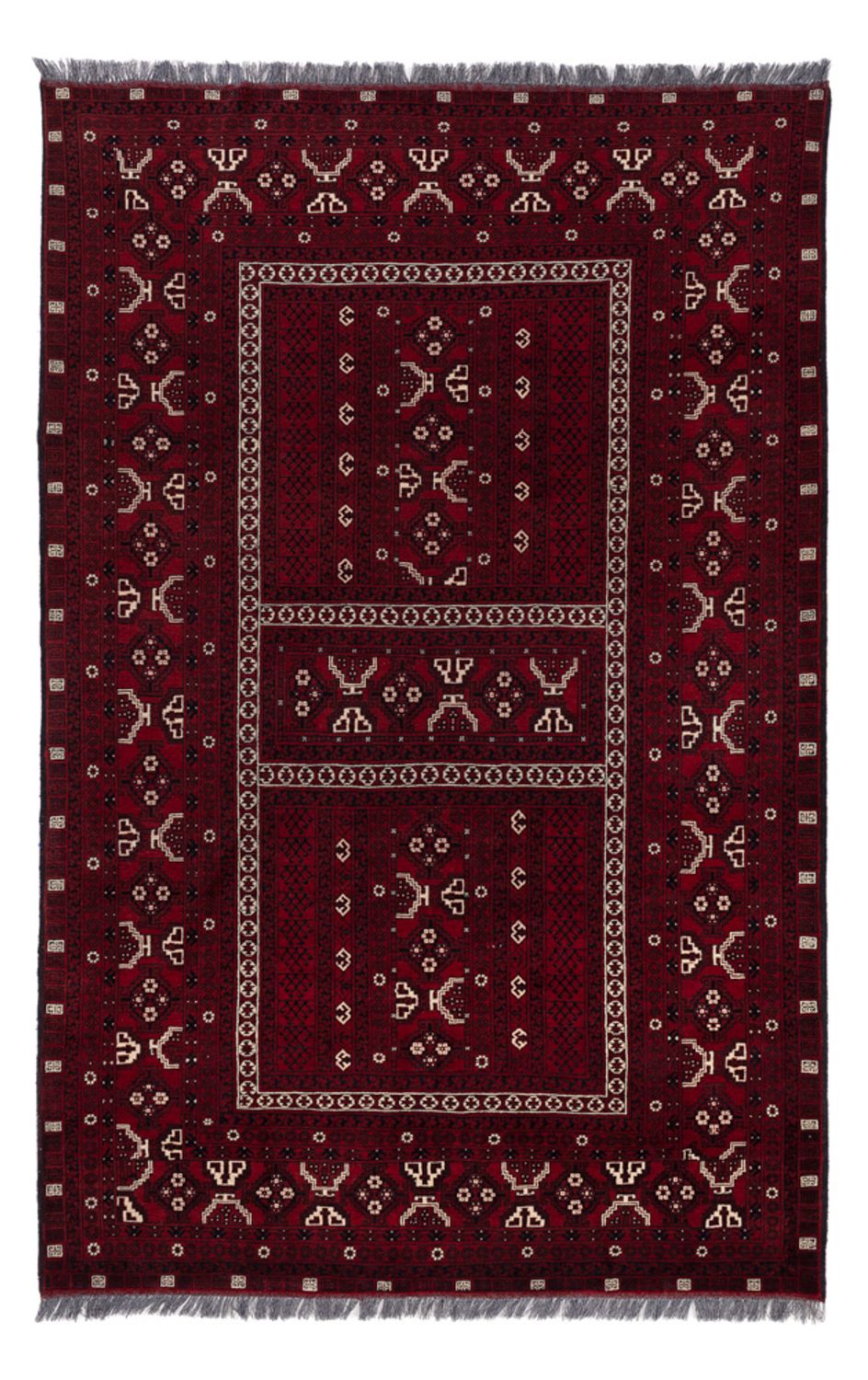 Afghan Rug - 247 x 157 cm - dark red