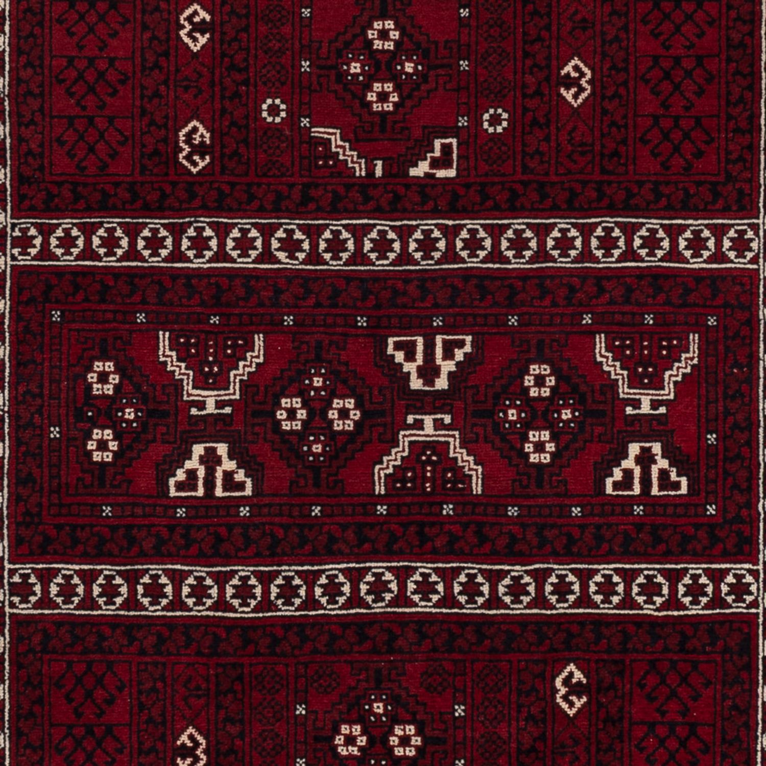 Afghan Rug - 247 x 157 cm - dark red