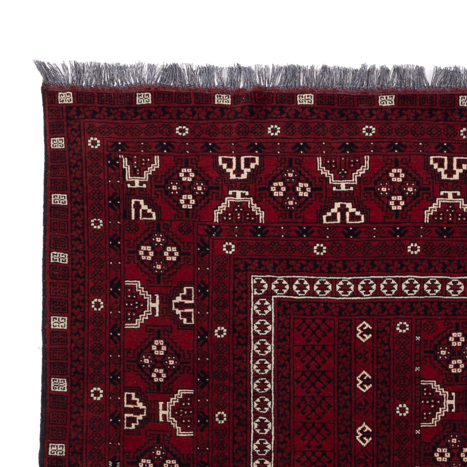 Afghan Rug - 247 x 157 cm - dark red