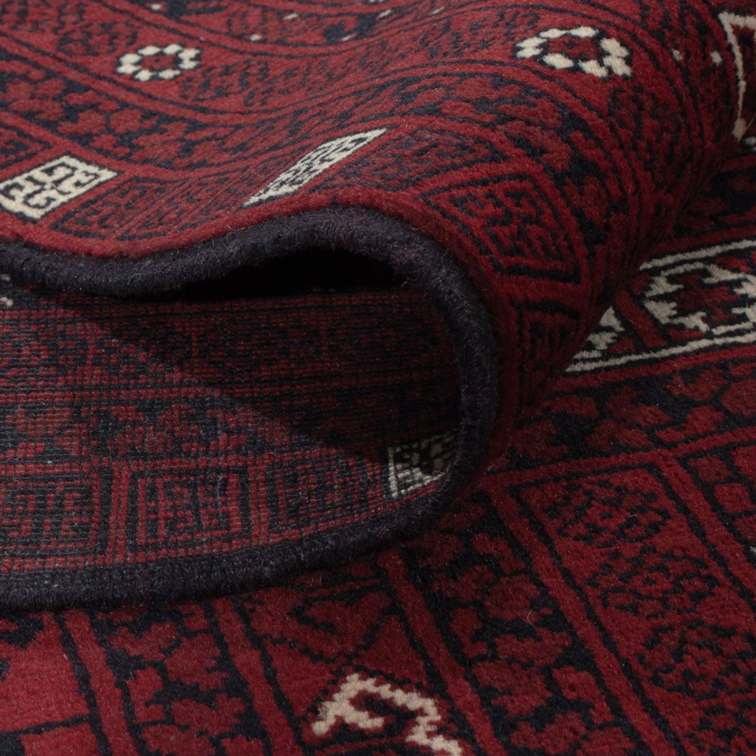 Afghan Rug - 247 x 157 cm - dark red
