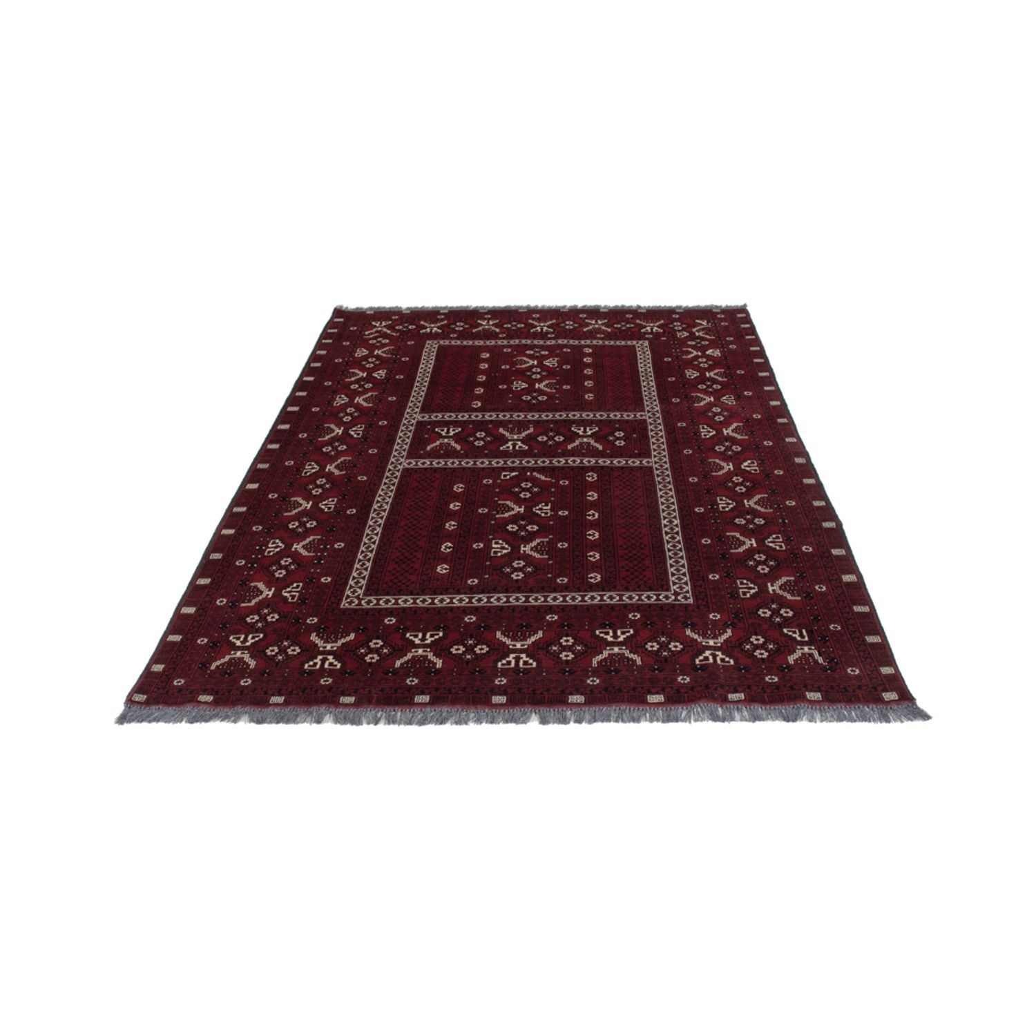 Afghan Rug - 247 x 157 cm - dark red