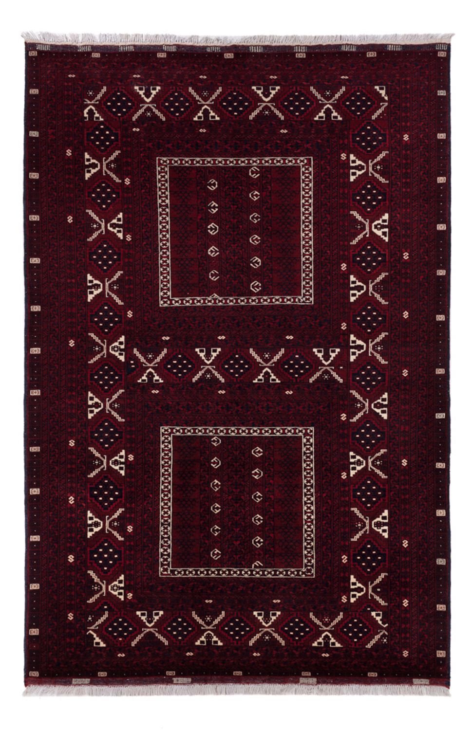 Afghan Rug - 249 x 161 cm - dark red
