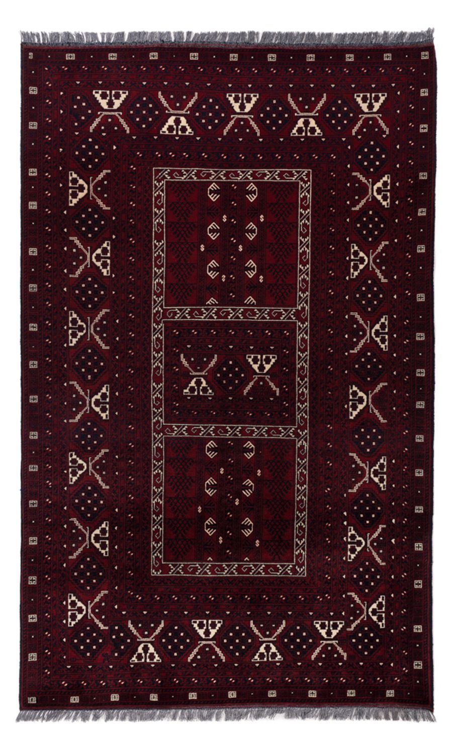 Afghan Rug - 249 x 150 cm - dark red
