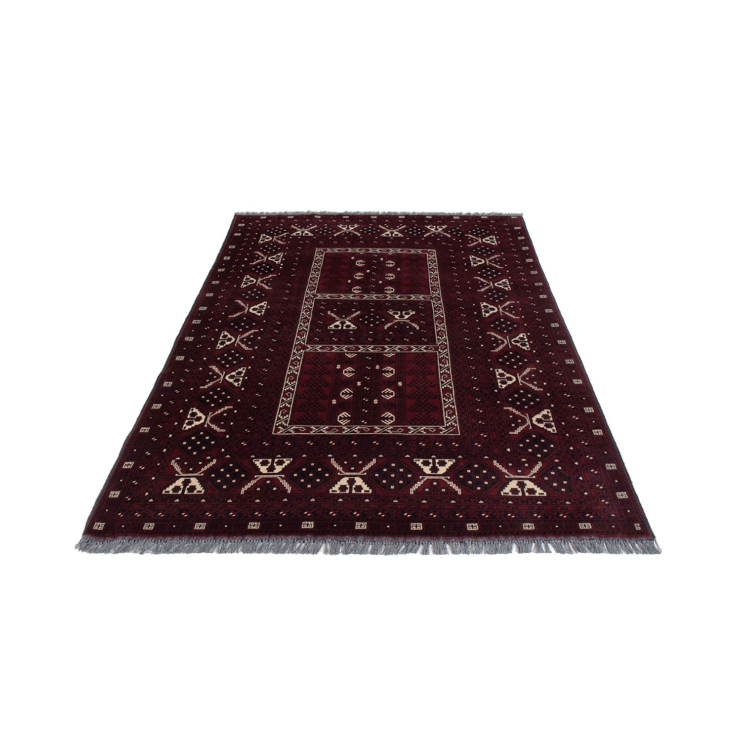 Afghan Rug - 249 x 150 cm - dark red