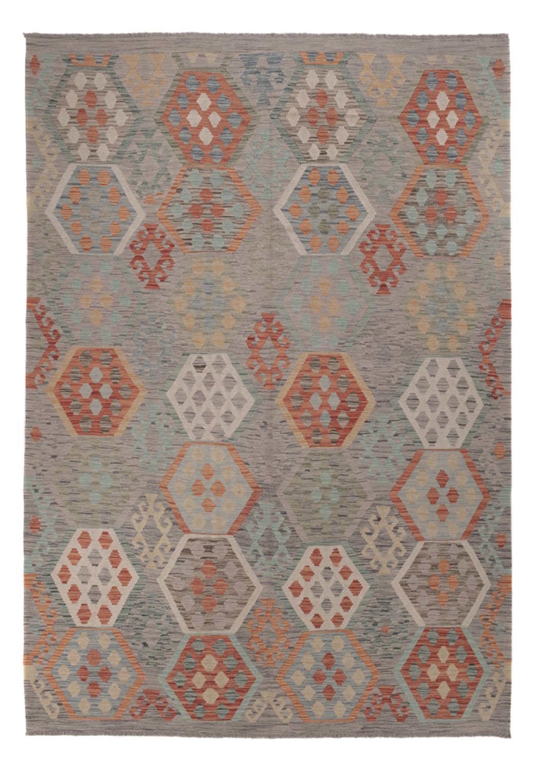 Kelim Rug - Splash - 286 x 203 cm - multicolored