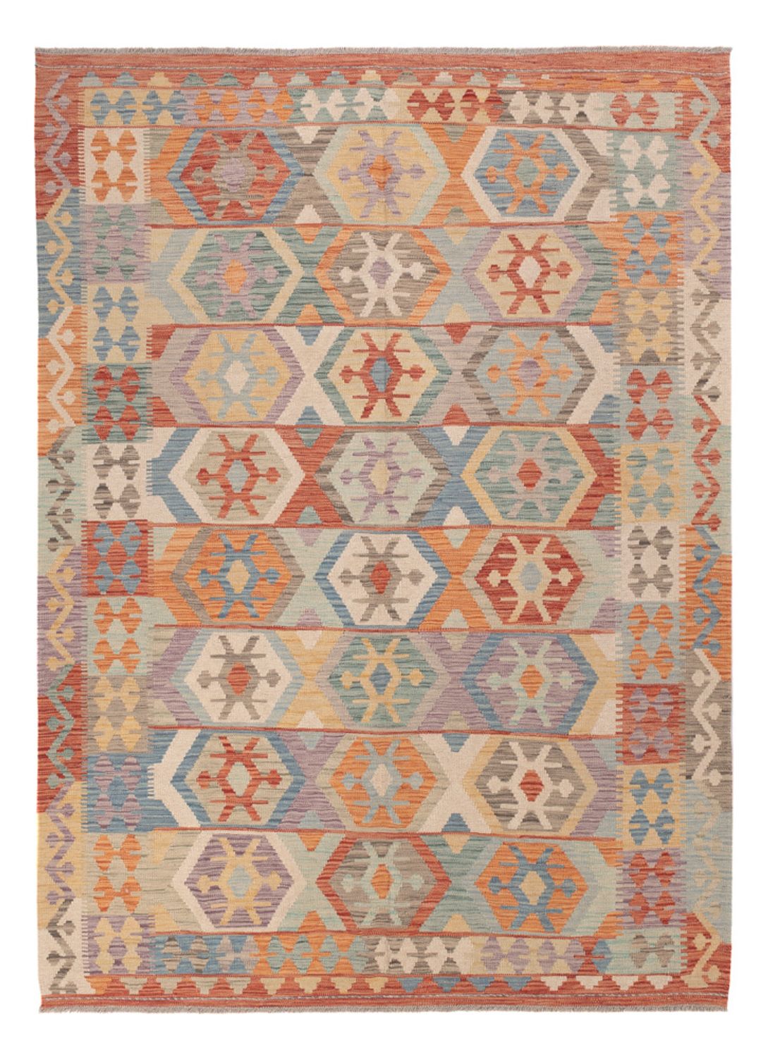 Kelim Rug - Splash - 244 x 180 cm - multicolored