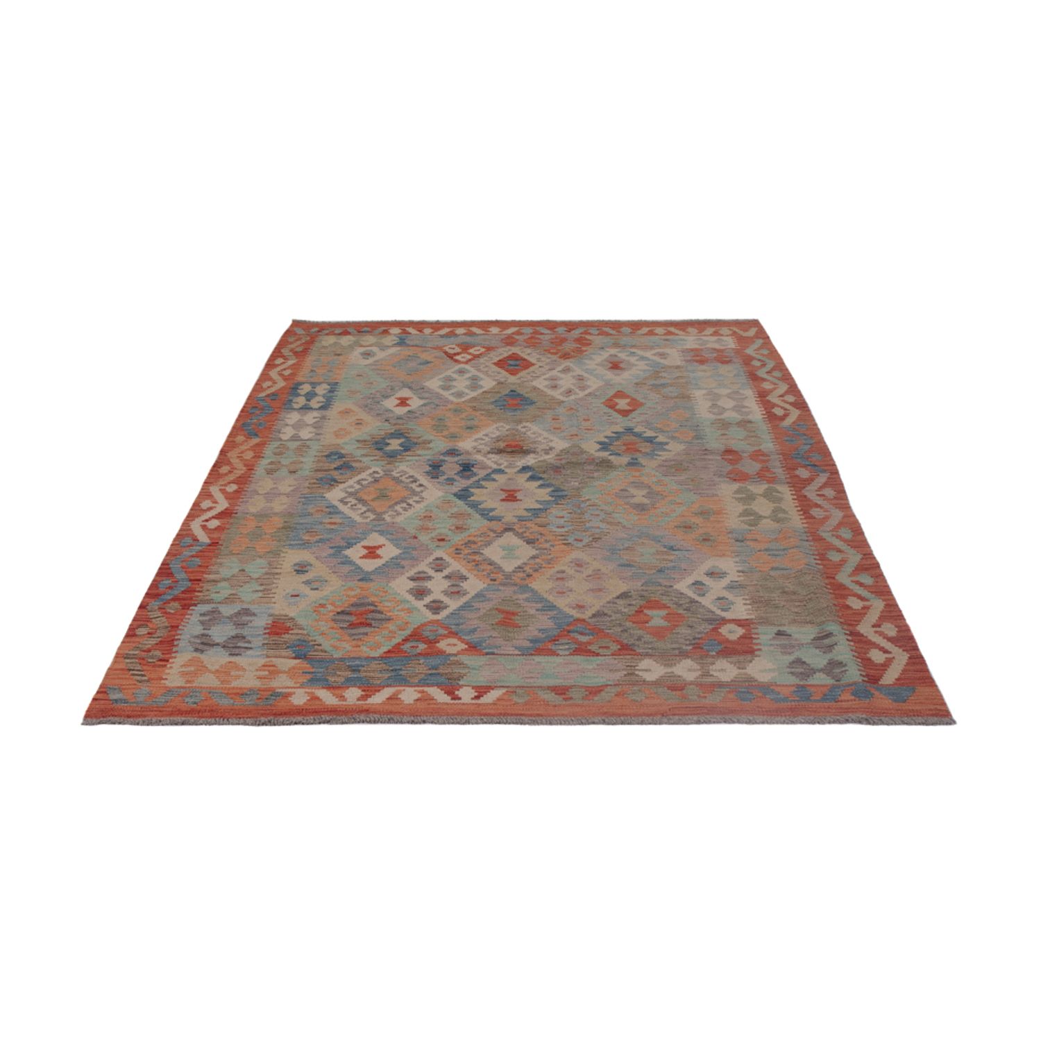 Kelim Rug - Splash - 202 x 153 cm - multicolored