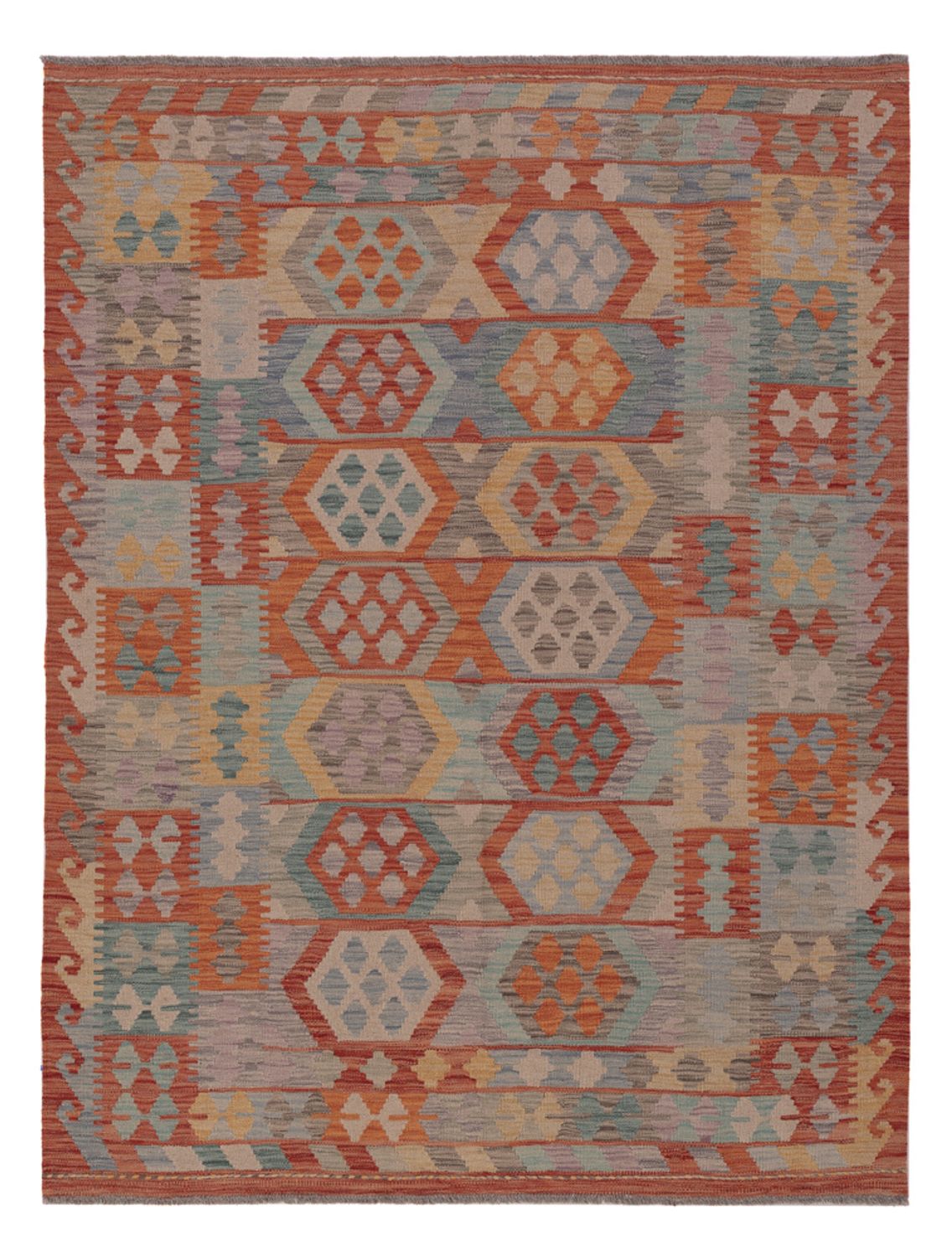 Kelim Rug - Splash - 198 x 150 cm - multicolored
