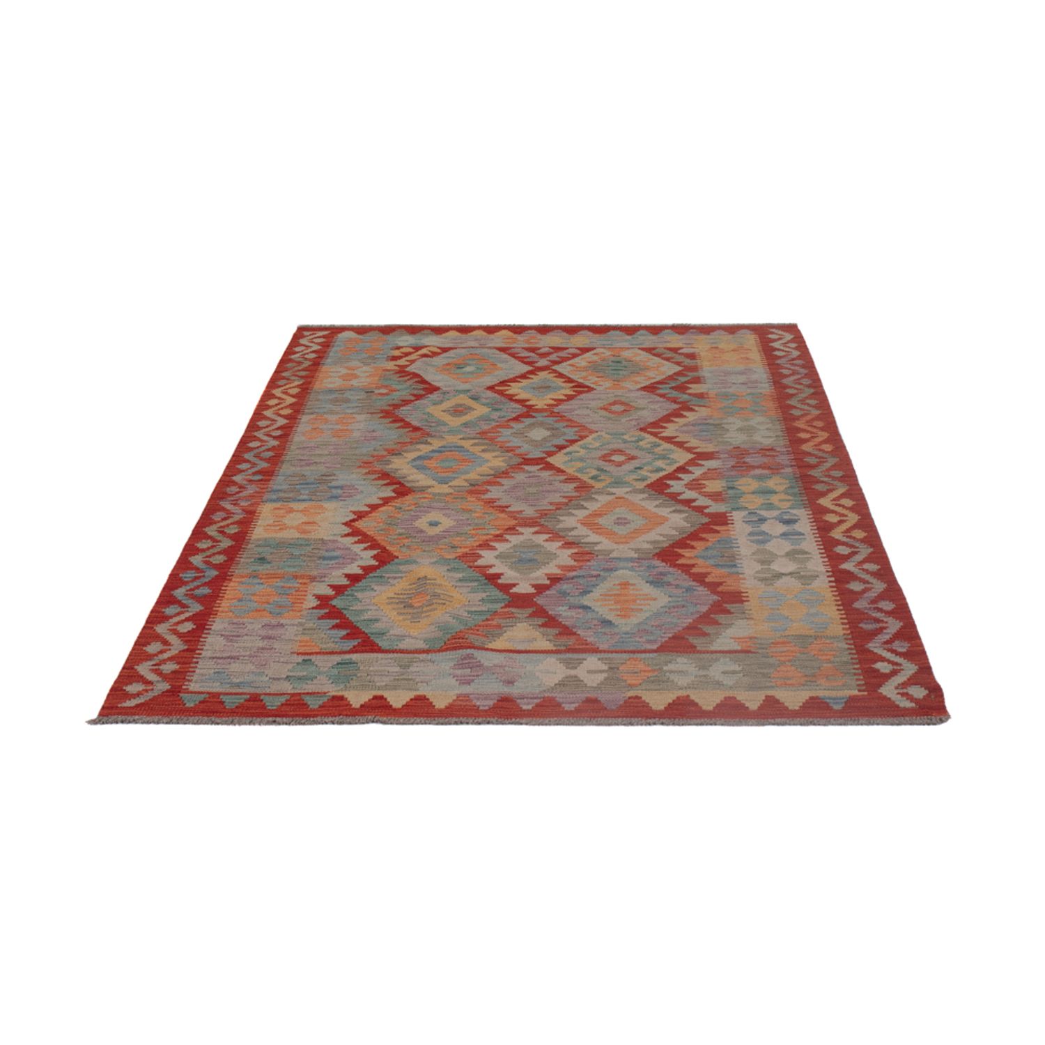 Kelim Rug - Splash - 192 x 150 cm - multicolored
