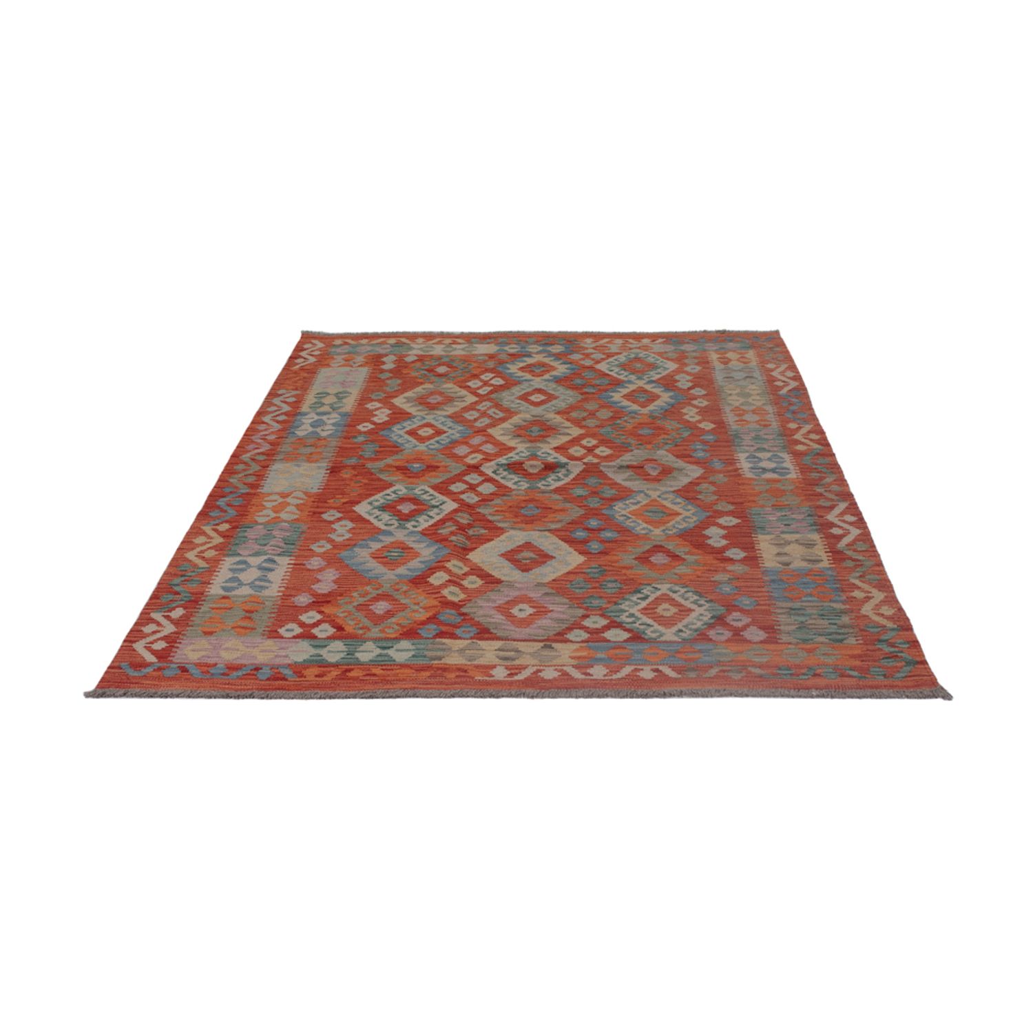 Kelim Rug - Splash - 198 x 151 cm - multicolored