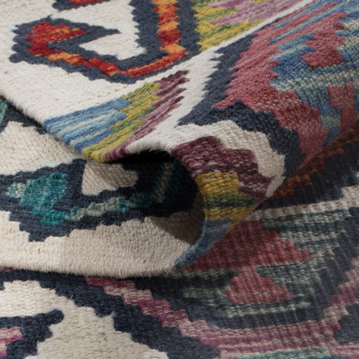 Kelim Rug - Splash - 238 x 183 cm - multicolored