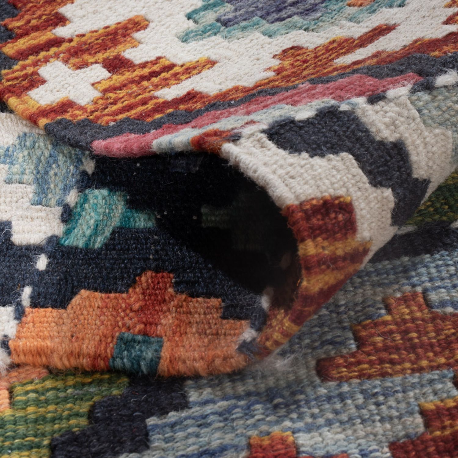 Kelim Rug - Splash - 256 x 190 cm - multicolored