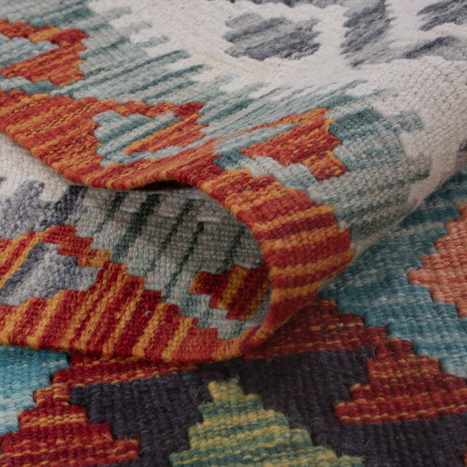 Kelim Rug - Splash - 196 x 155 cm - multicolored