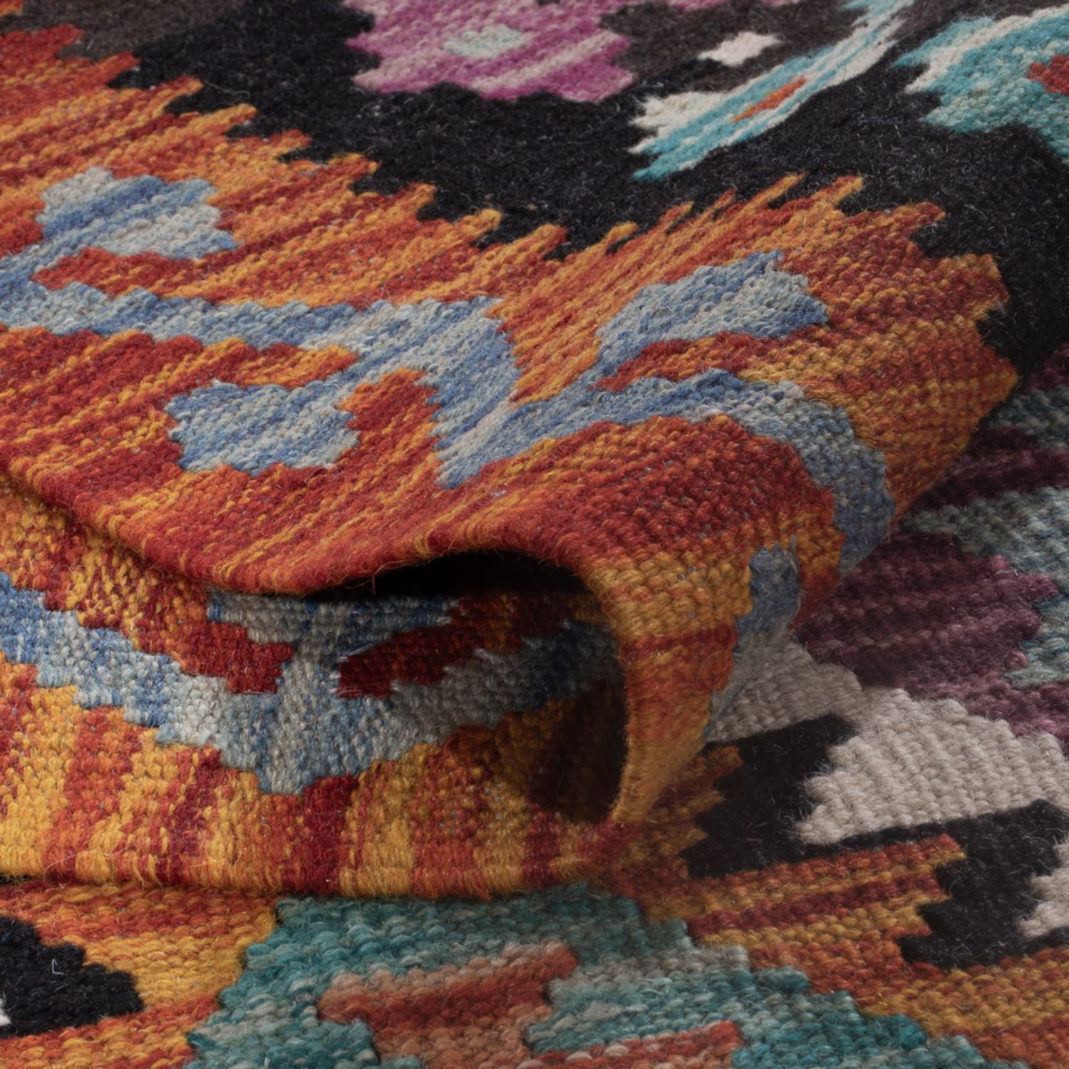 Kelim Rug - Splash - 245 x 183 cm - multicolored