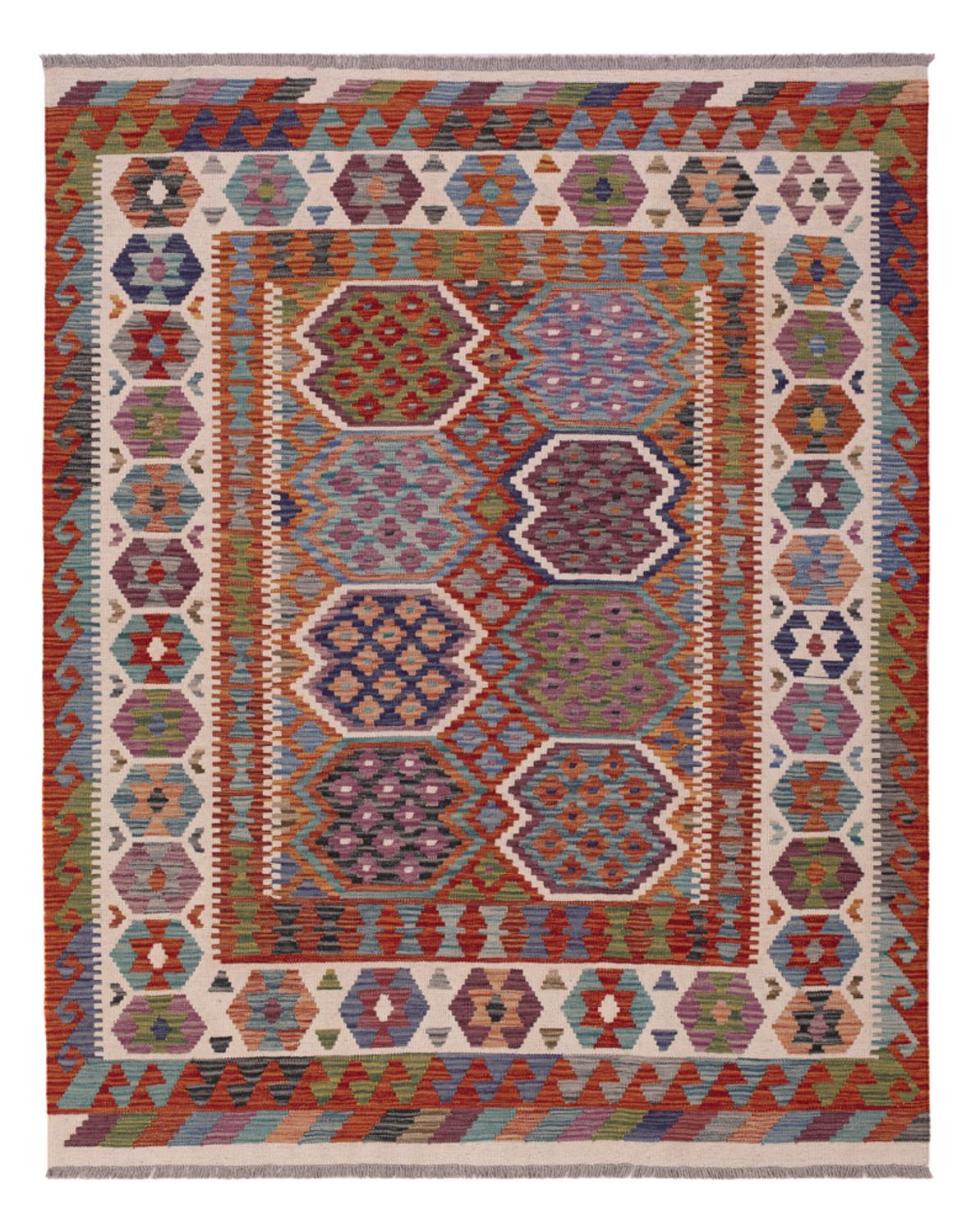 Kelim Rug - Splash - 195 x 158 cm - multicolored