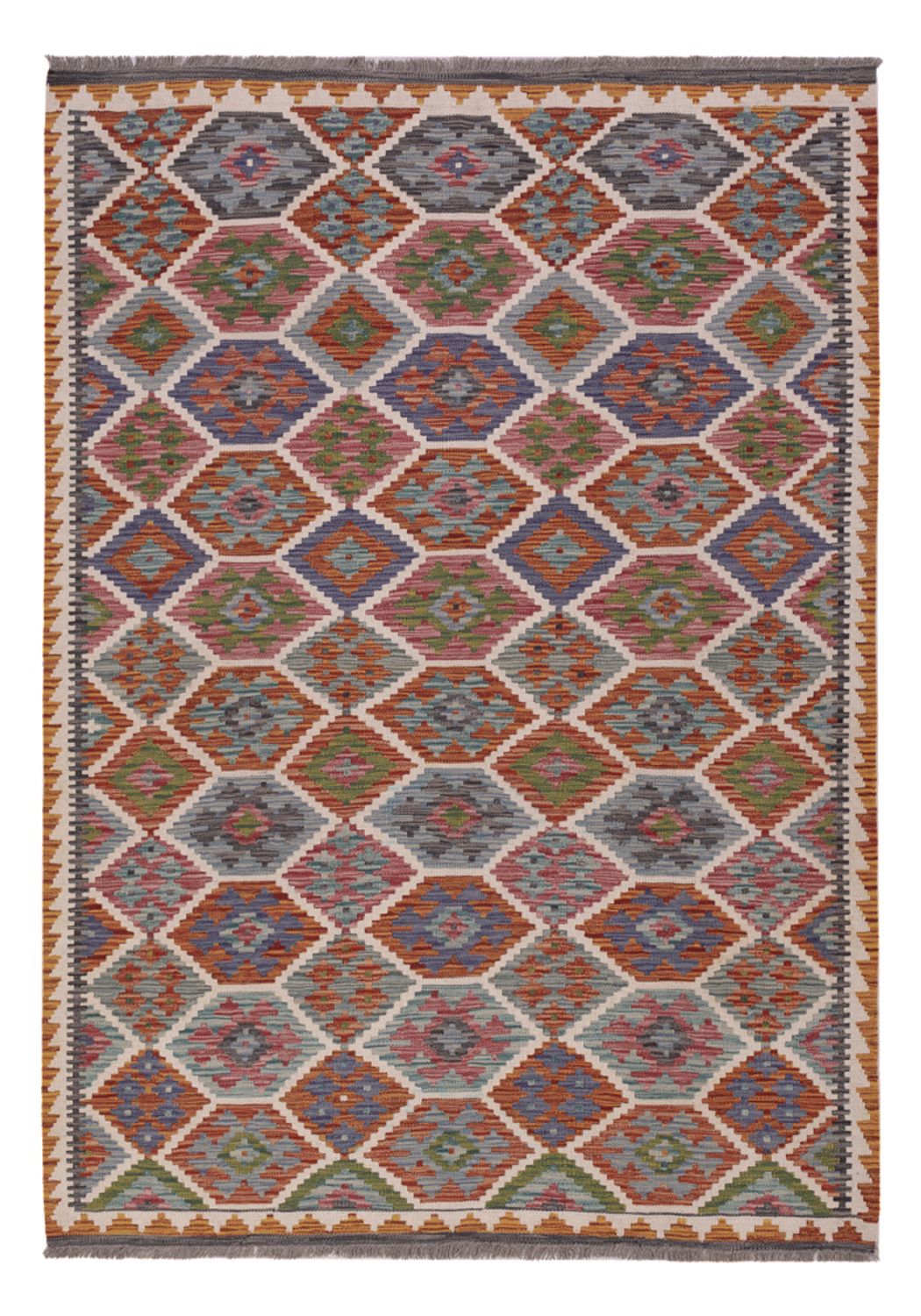 Kelim Rug - Splash - 204 x 146 cm - multicolored