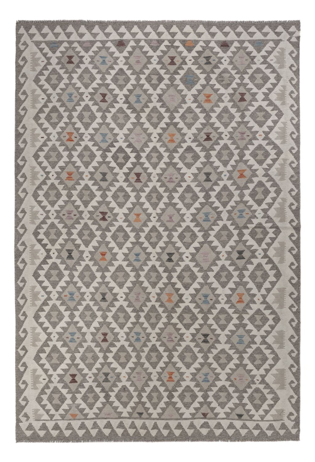 Kelim Rug - Splash - 296 x 202 cm - light grey