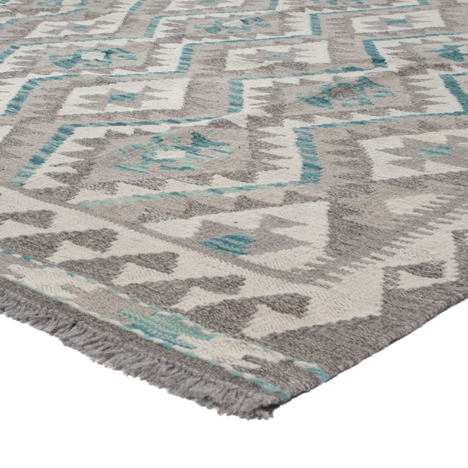 Kelim Rug - Splash - 300 x 253 cm - light green