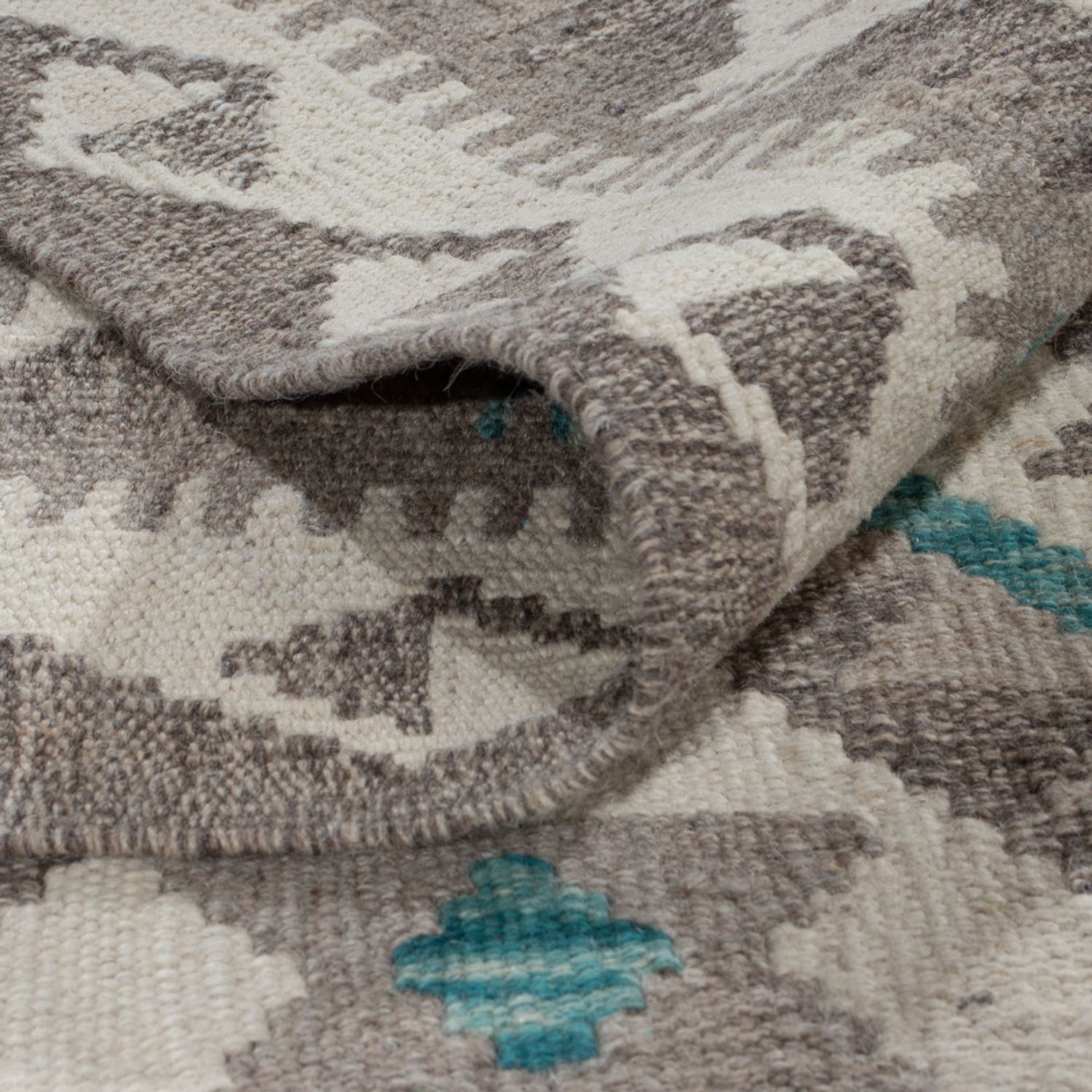 Kelim Rug - Splash - 300 x 253 cm - light green