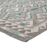 Kelim Rug - Splash - 300 x 253 cm - light green