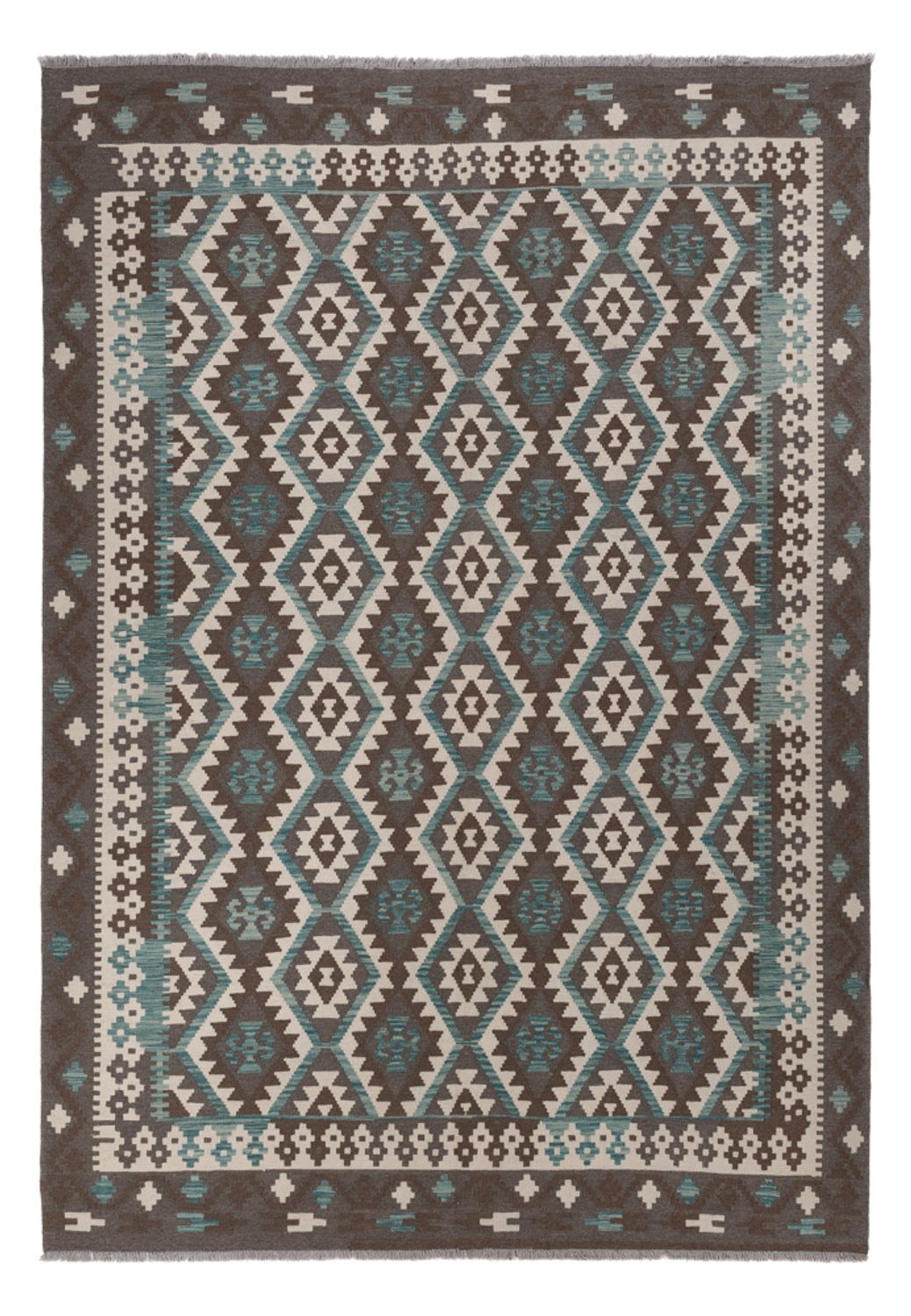 Kelim Rug - Splash - 296 x 205 cm - dark grey