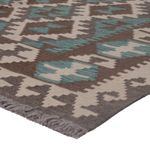 Kelim Rug - Splash - 195 x 151 cm - dark green