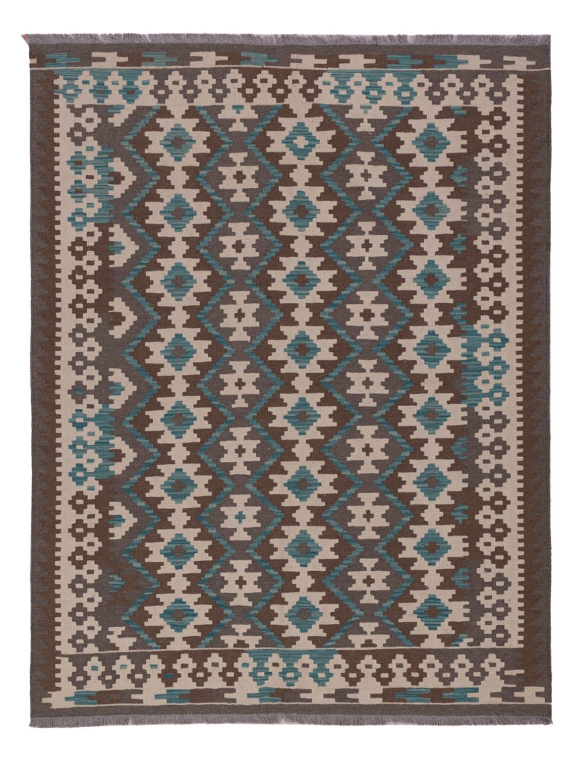 Kelim Rug - Splash - 190 x 147 cm - dark green