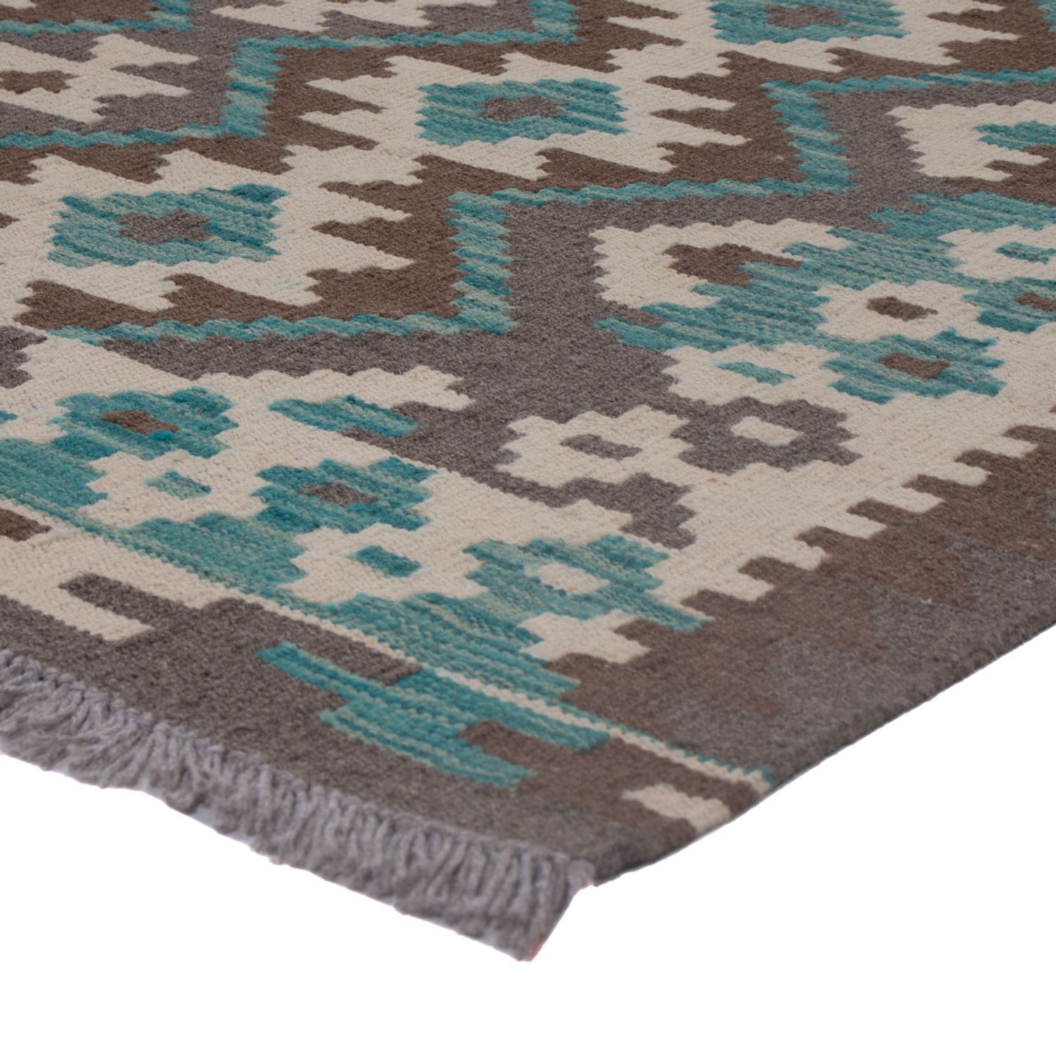 Kelim Rug - Splash - 190 x 147 cm - dark green