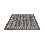 Kelim Rug - Splash - 190 x 147 cm - dark green