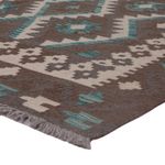 Kelim Rug - Splash - 194 x 155 cm - dark green