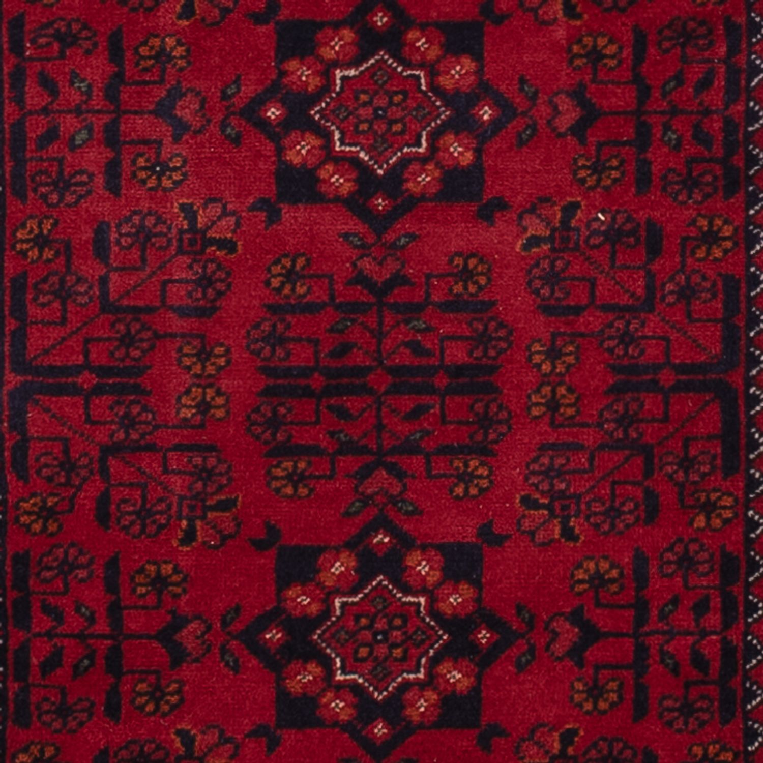 Runner Afghan Rug - Kunduz - 294 x 84 cm - dark red