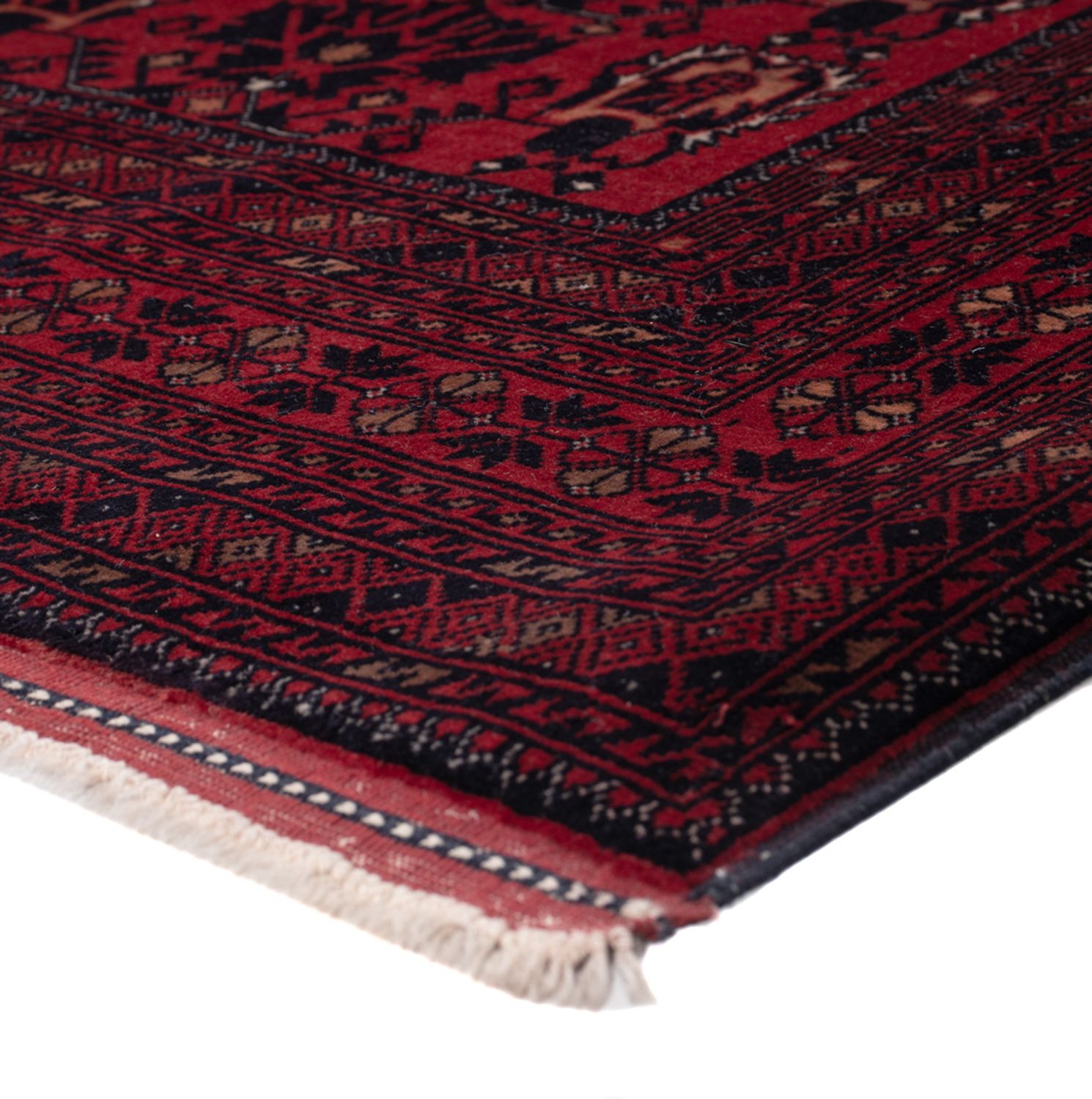 Runner Afghan Rug - 300 x 82 cm - dark red