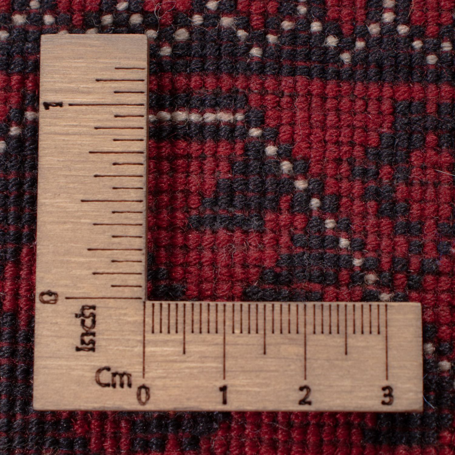 Runner Afghan Rug - 300 x 82 cm - dark red