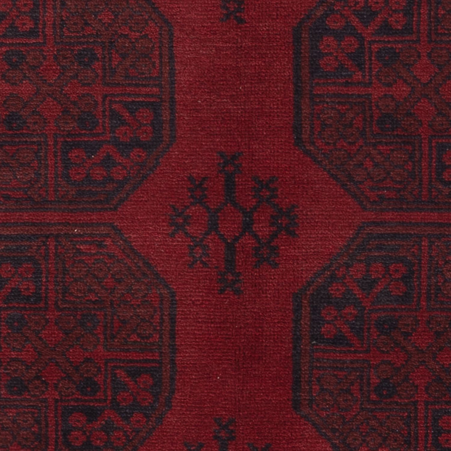 Afghan Rug - Filpa - 193 x 150 cm - dark red