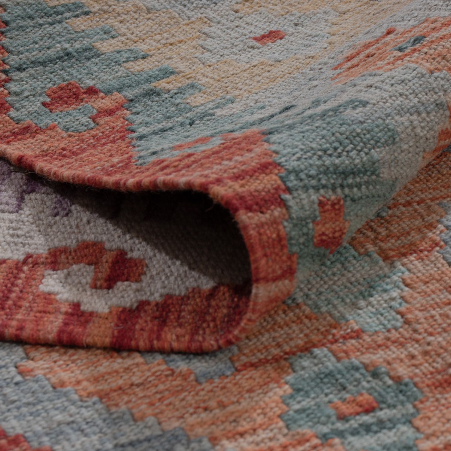 Runner Kelim Rug - Splash - 298 x 82 cm - multicolored