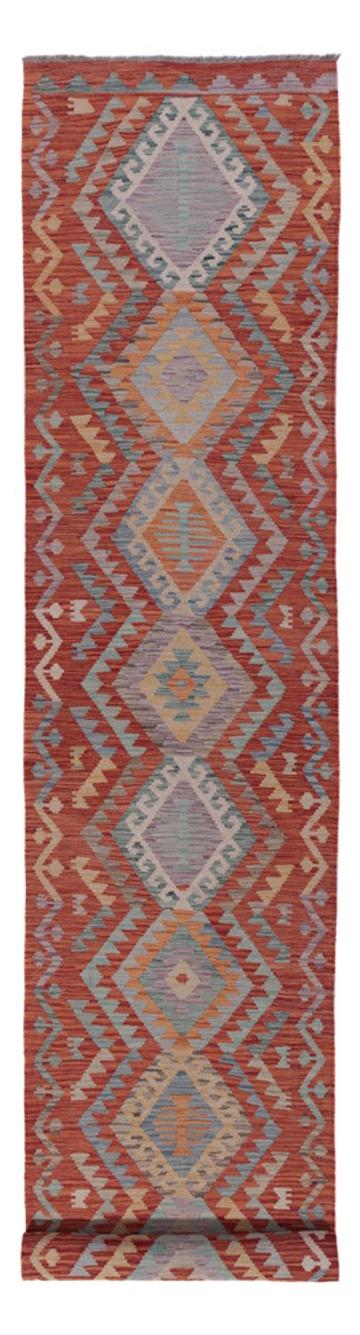 Runner Kelim Rug - Splash - 404 x 80 cm - multicolored