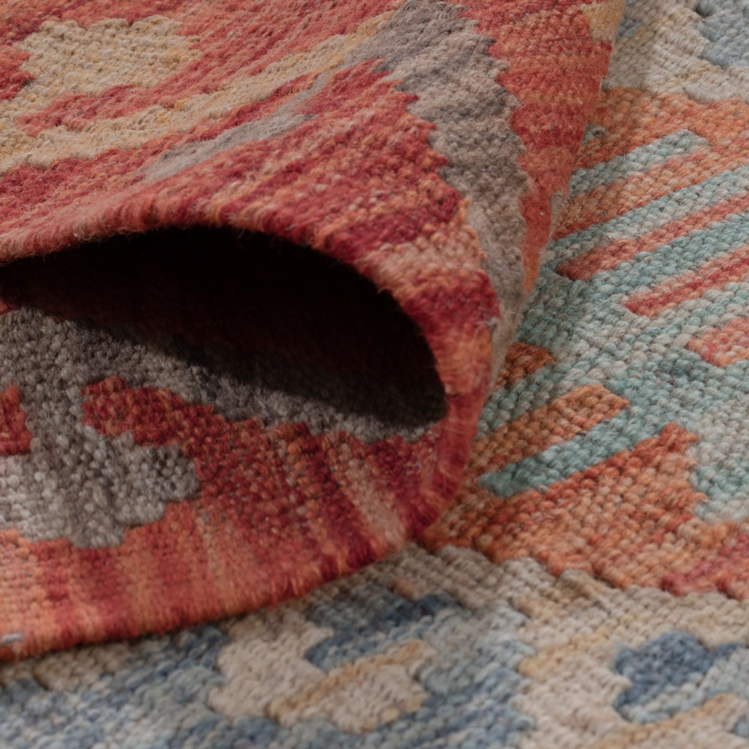 Runner Kelim Rug - Splash - 404 x 80 cm - multicolored