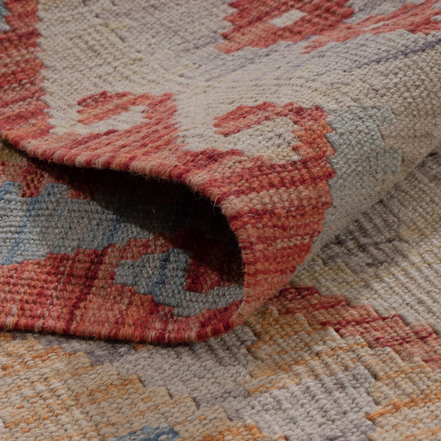 Runner Kelim Rug - Splash - 256 x 88 cm - multicolored