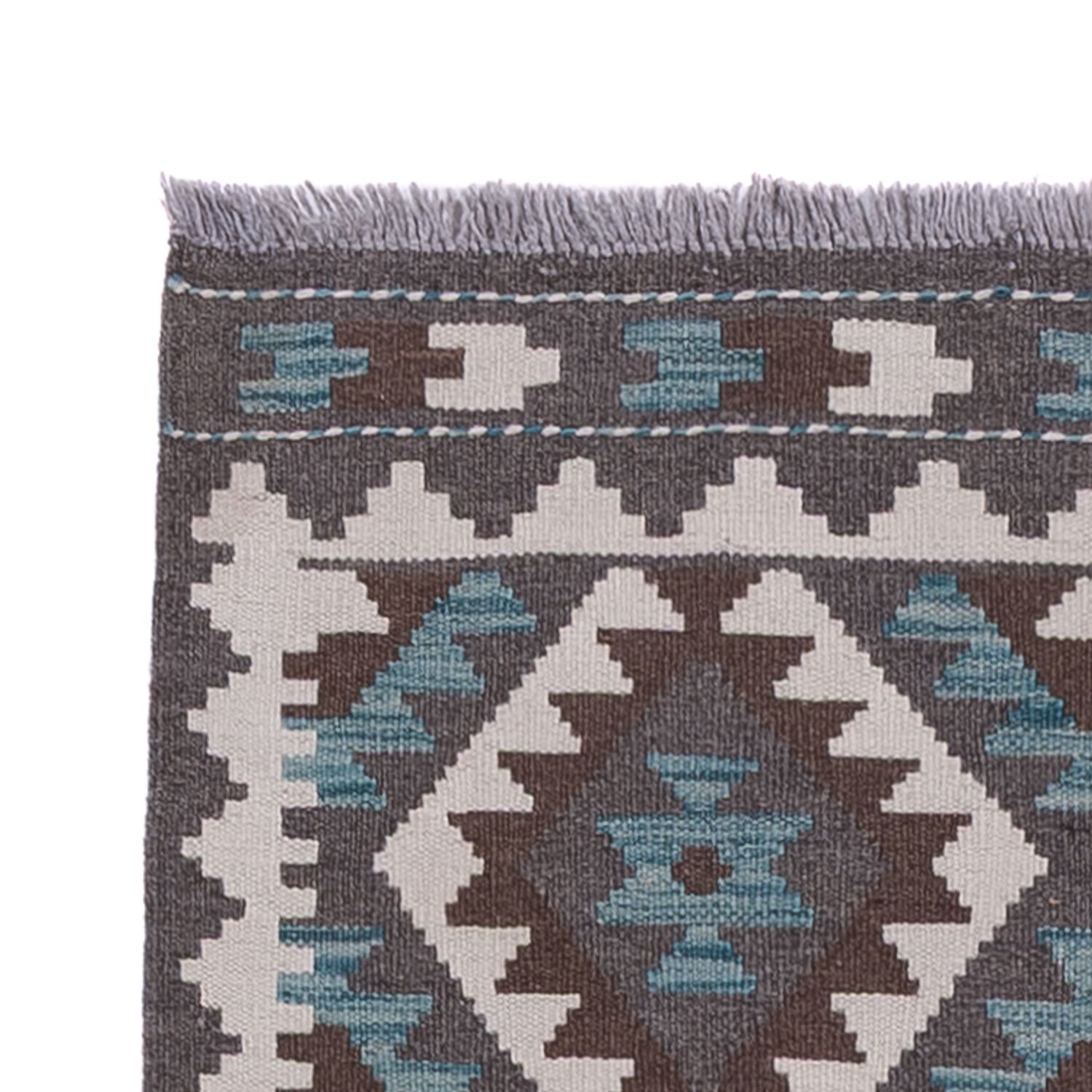 Runner Kelim Rug - Splash - 300 x 81 cm - dark green