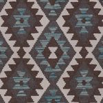 Runner Kelim Rug - Splash - 298 x 82 cm - dark green