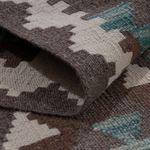 Runner Kelim Rug - Splash - 298 x 82 cm - dark green